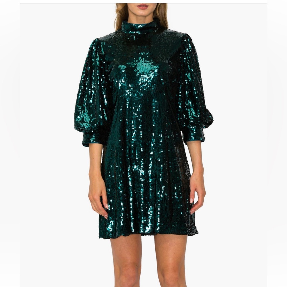Melloday Nordstrom Green Sequin Dress